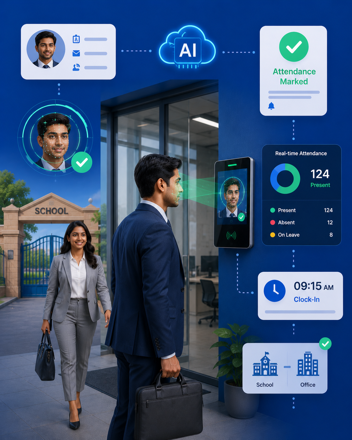 Face Recognition - AttendanceGuru feature for institute management