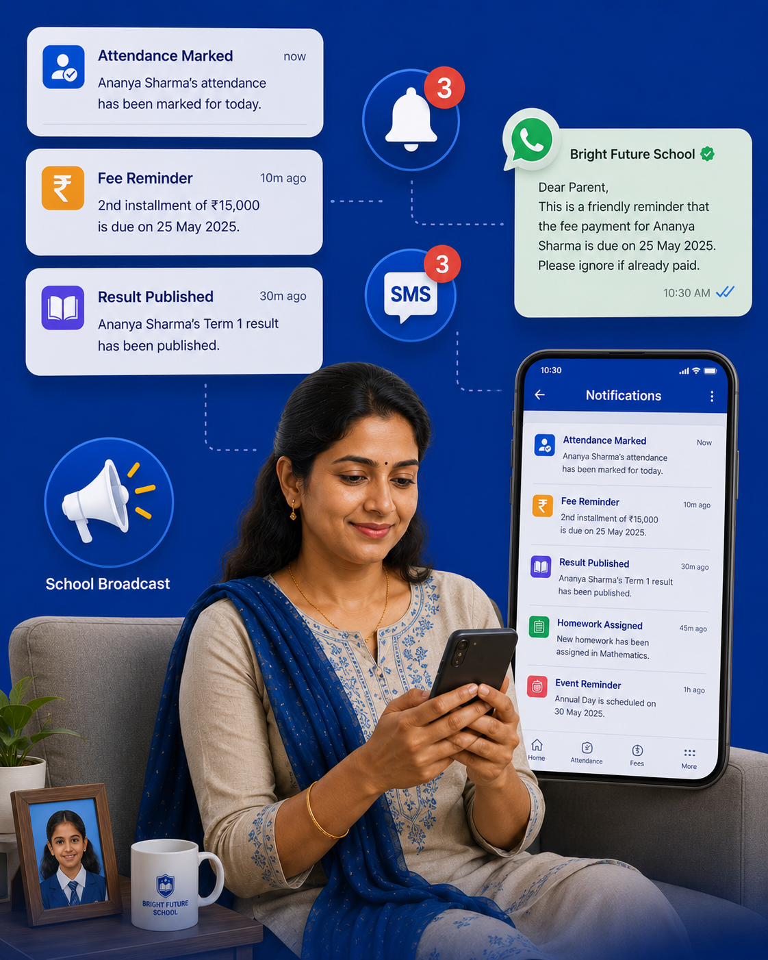 Notifications - AttendanceGuru feature for institute management